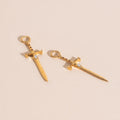 Sword Chunky Huggie Hoop Charms 2