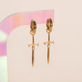 Sword Chunky Huggie Hoop Charms 3