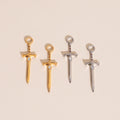 Sword Chunky Huggie Hoop Charms 8