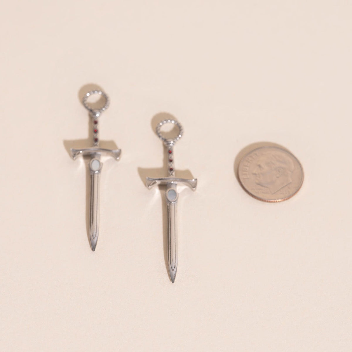 Sword Chunky Huggie Hoop Charms