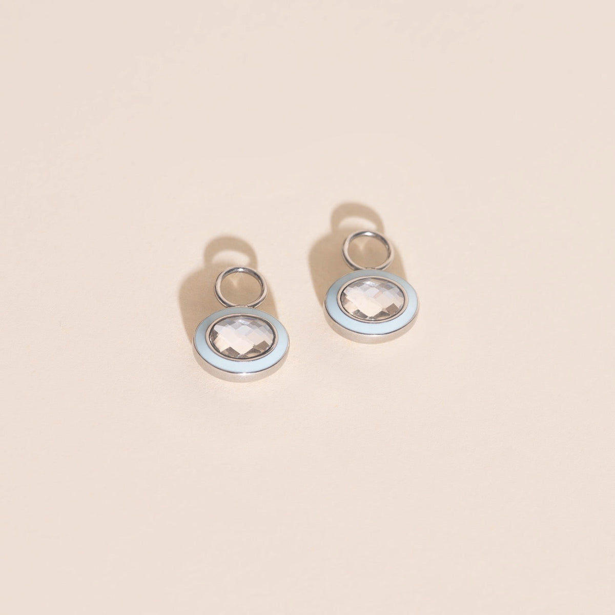 Blue Frost Chunky Huggie Hoop Charms