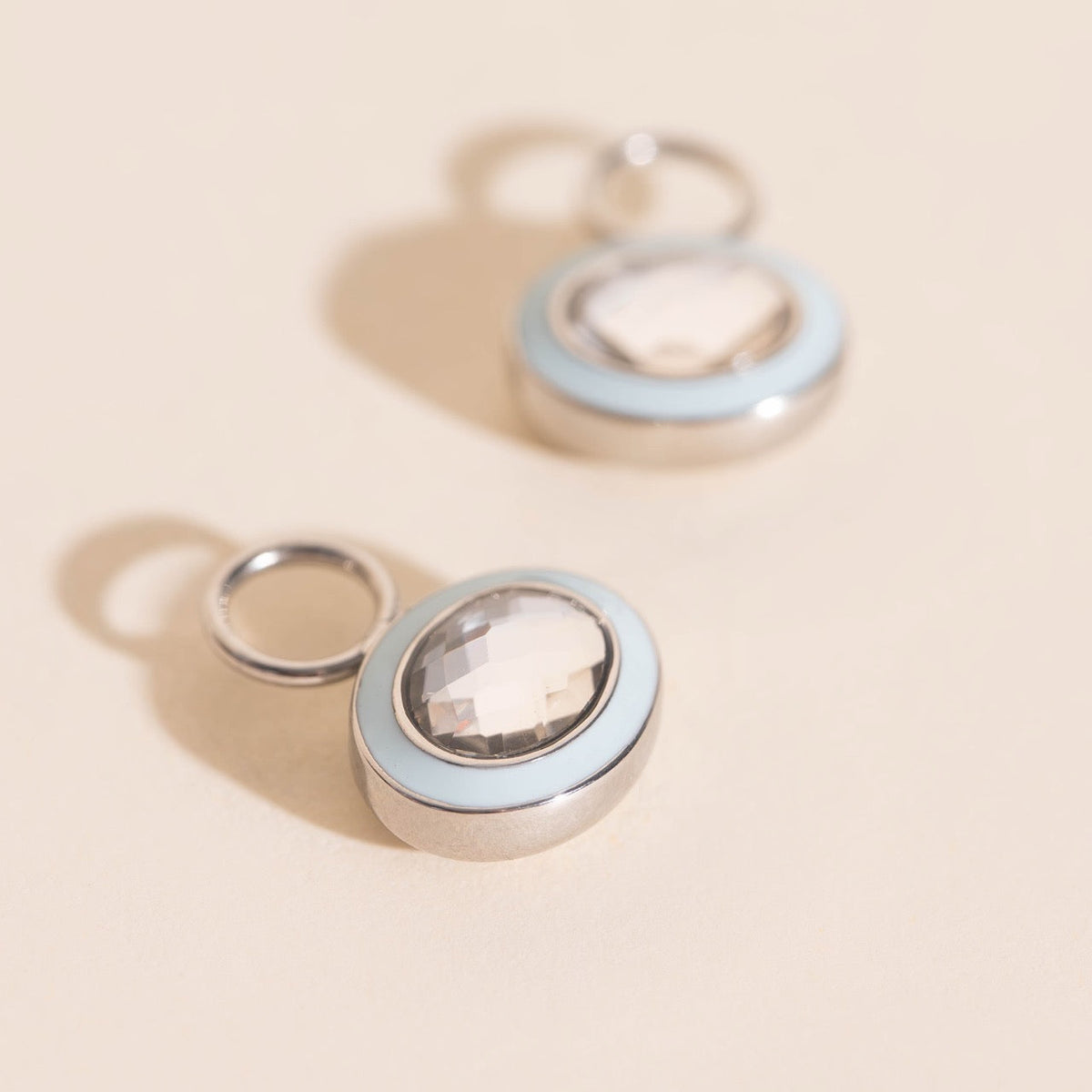 Blue Frost Chunky Huggie Hoop Charms