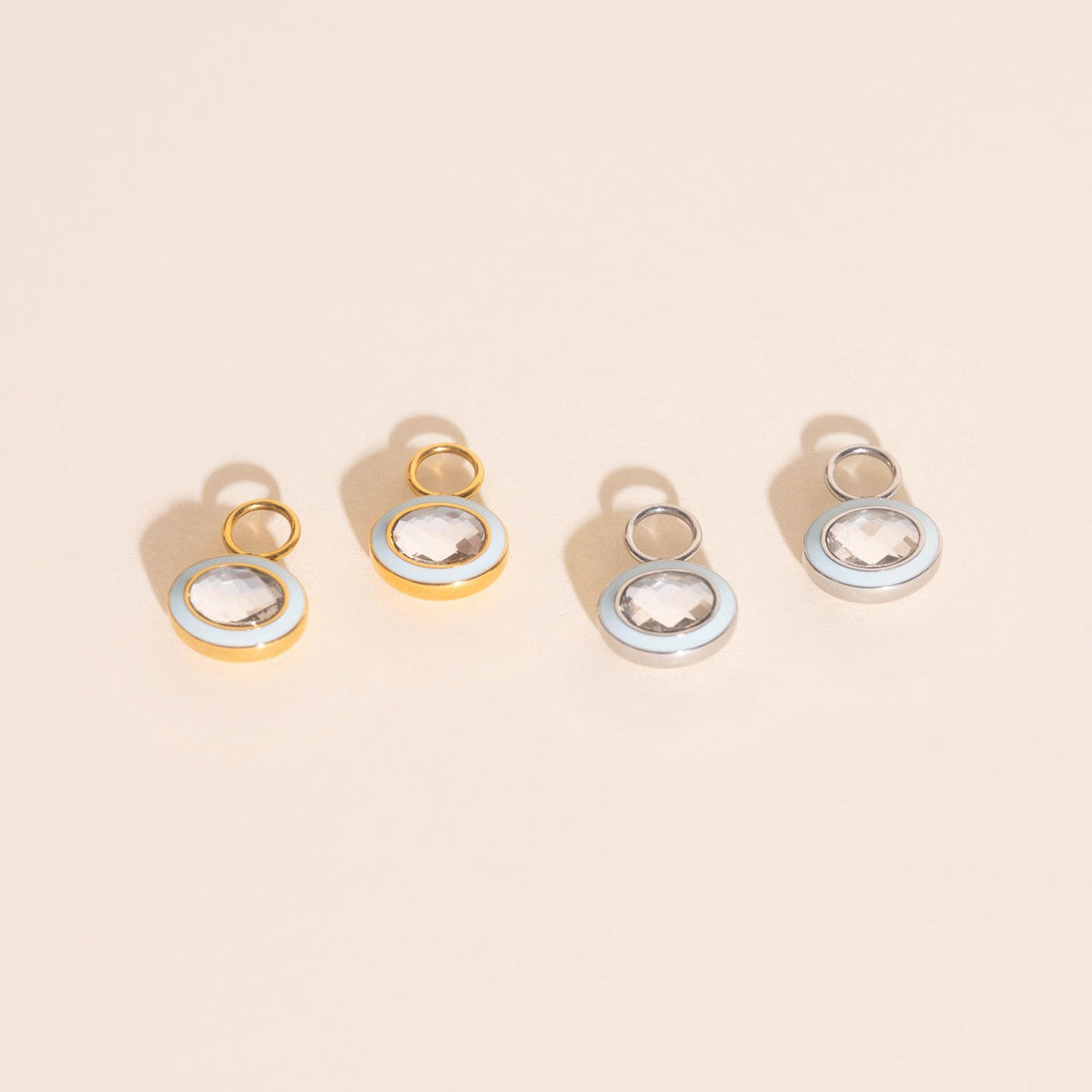 Blue Frost Chunky Huggie Hoop Charms