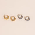 Rope Chunky Rounded Huggie Hoop Earrings 9