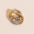Rope Chunky Rounded Huggie Hoop Earrings 2