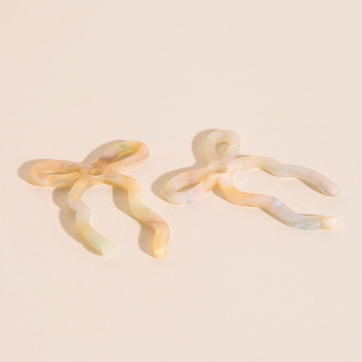 Iridescent Acrylic Bow Hoop Charms