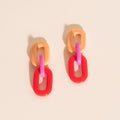 Color Block Acrylic Chain Huggie Hoop Charms 1