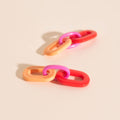 Color Block Acrylic Chain Huggie Hoop Charms 3