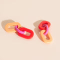 Color Block Acrylic Chain Huggie Hoop Charms 4