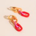 Color Block Acrylic Chain Huggie Hoop Charms 6