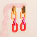 Color Block Acrylic Chain Huggie Hoop Charms 5