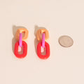 Color Block Acrylic Chain Huggie Hoop Charms 7