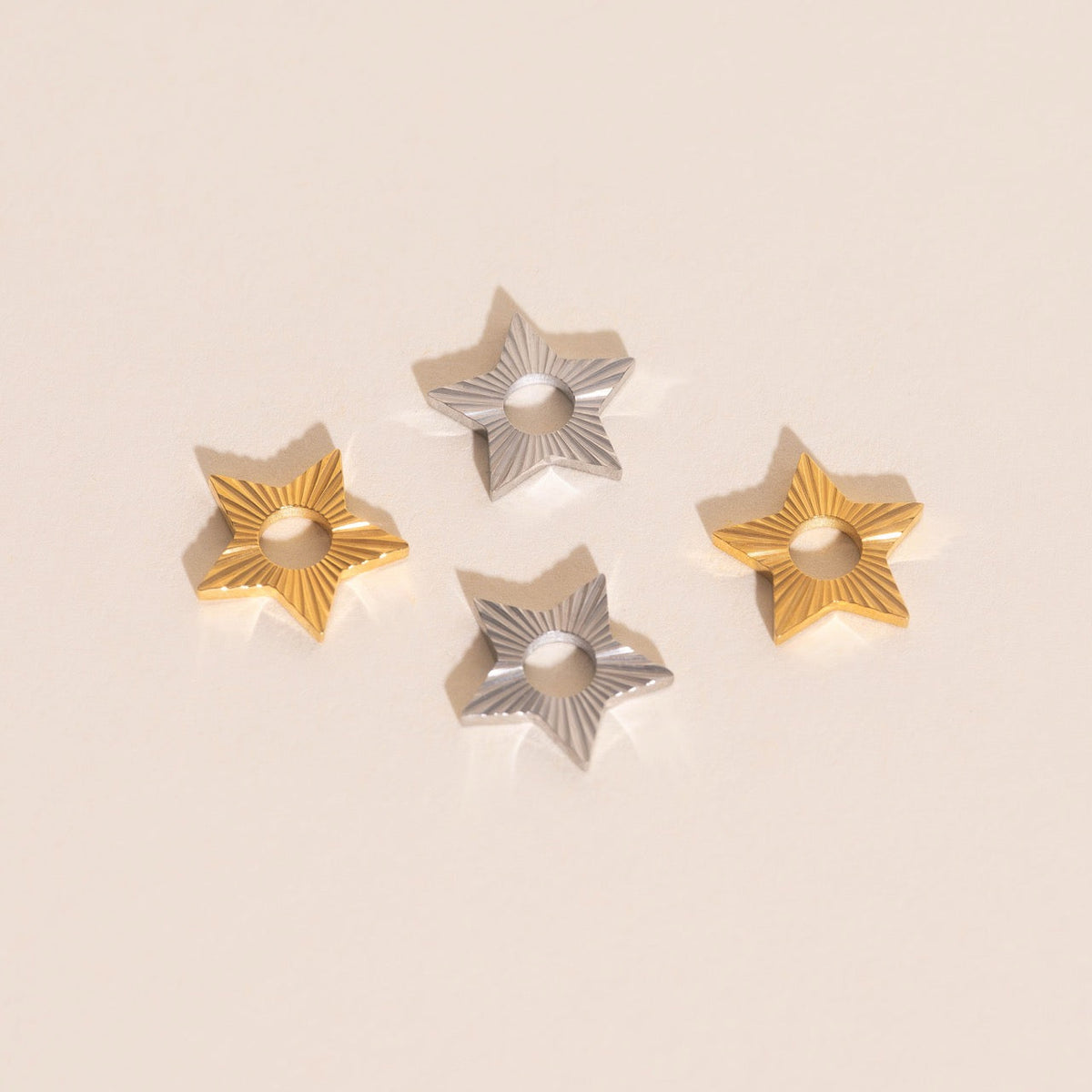 Winter Star Chunky Huggie Hoop Charms