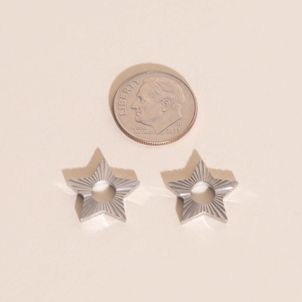 Winter Star Chunky Huggie Hoop Charms