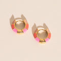 Color Block Chunky Rounded Huggie Hoop Earrings 10