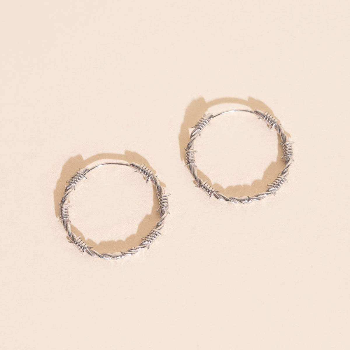 Barbed Wire Huggie Hoop Earrings