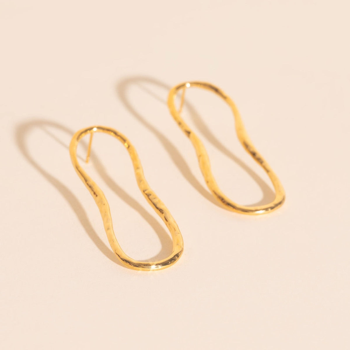 Hammered Oval Stud Earrings
