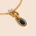 Black Stone Necklace Charm 2