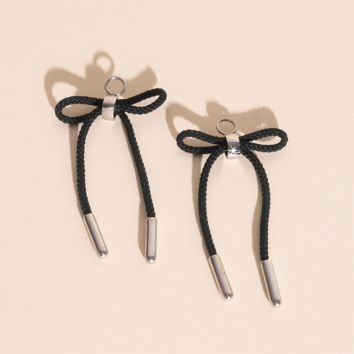 Bowtie Chunky Huggie Hoop Charms