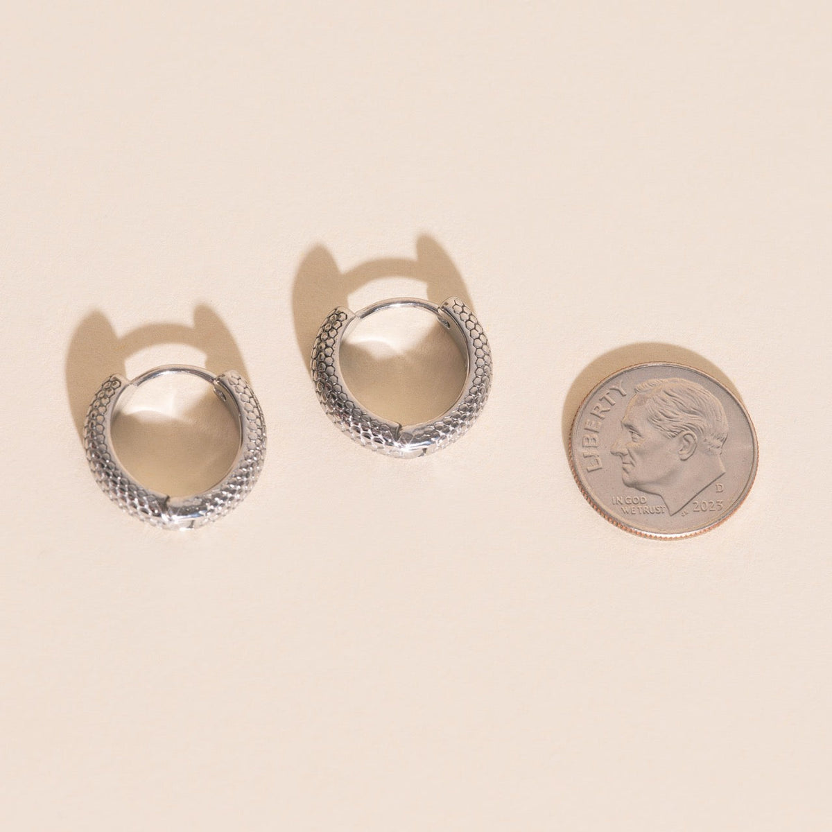 Snake Chunky Huggie Hoop Earrings