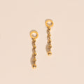 Beaded Metal Chain Chunky Huggie Hoop Charms 2