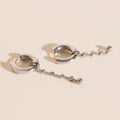 Beaded Metal Chain Chunky Huggie Hoop Charms 5