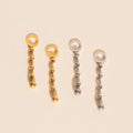 Beaded Metal Chain Chunky Huggie Hoop Charms 7