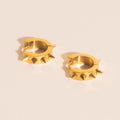 Spiked Chunky Huggie Hoop Earrings - Image 1