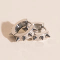Spiked Chunky Huggie Hoop Earrings 7