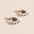 Spiked Chunky Huggie Hoop Earrings - Image 5