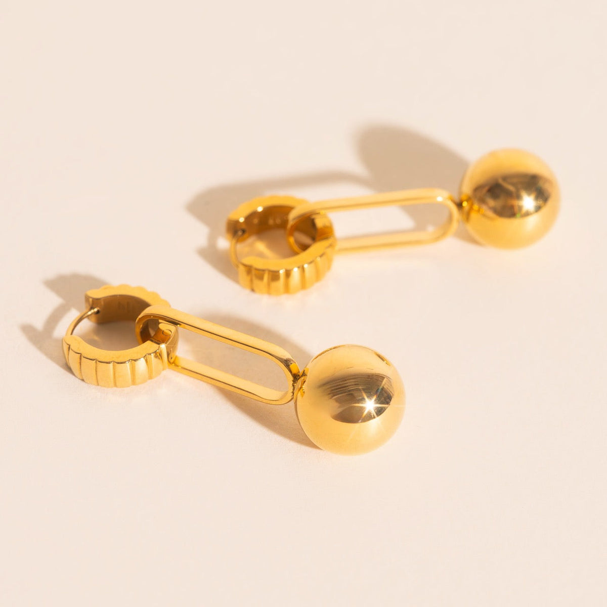 Ball Drop Chunky Huggie Hoop Charms