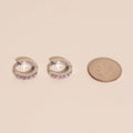 Color Gem Huggie Hoop Earrings 5