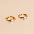 Titanium Baguette Crystal Rounded Huggie Hoop Earrings - FeatherTUFF™ 3