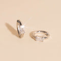 Titanium Baguette Crystal Rounded Huggie Hoop Earrings - FeatherTUFF™ 5