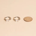 Titanium Baguette Crystal Rounded Huggie Hoop Earrings - FeatherTUFF™ 7