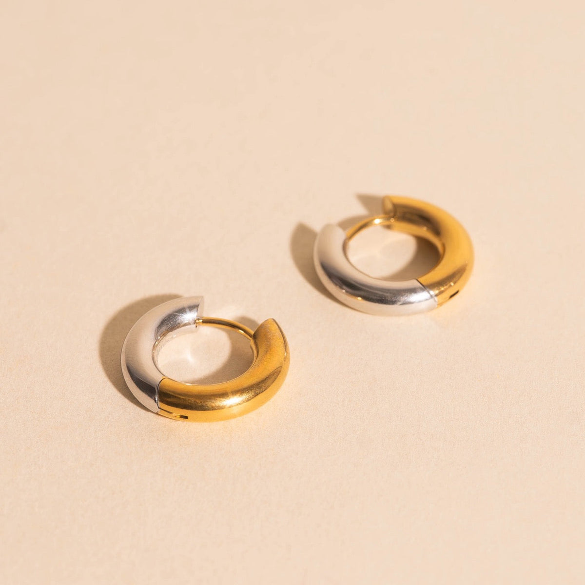 Titanium Chunky Rounded Huggie Hoop Earrings - FeatherTUFF™