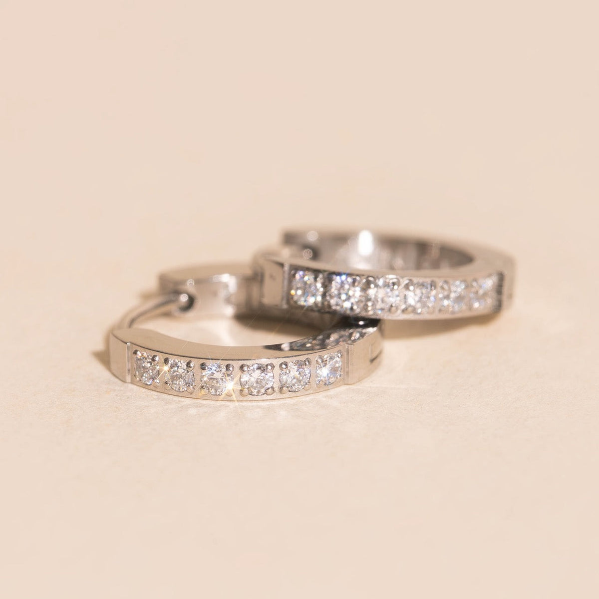 Crystal Huggie Hoop Earrings
