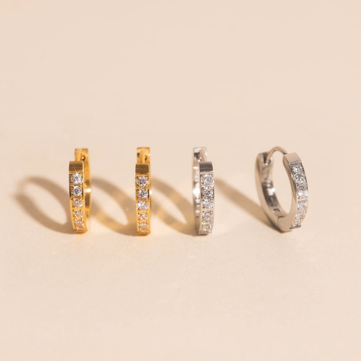 Crystal Huggie Hoop Earrings
