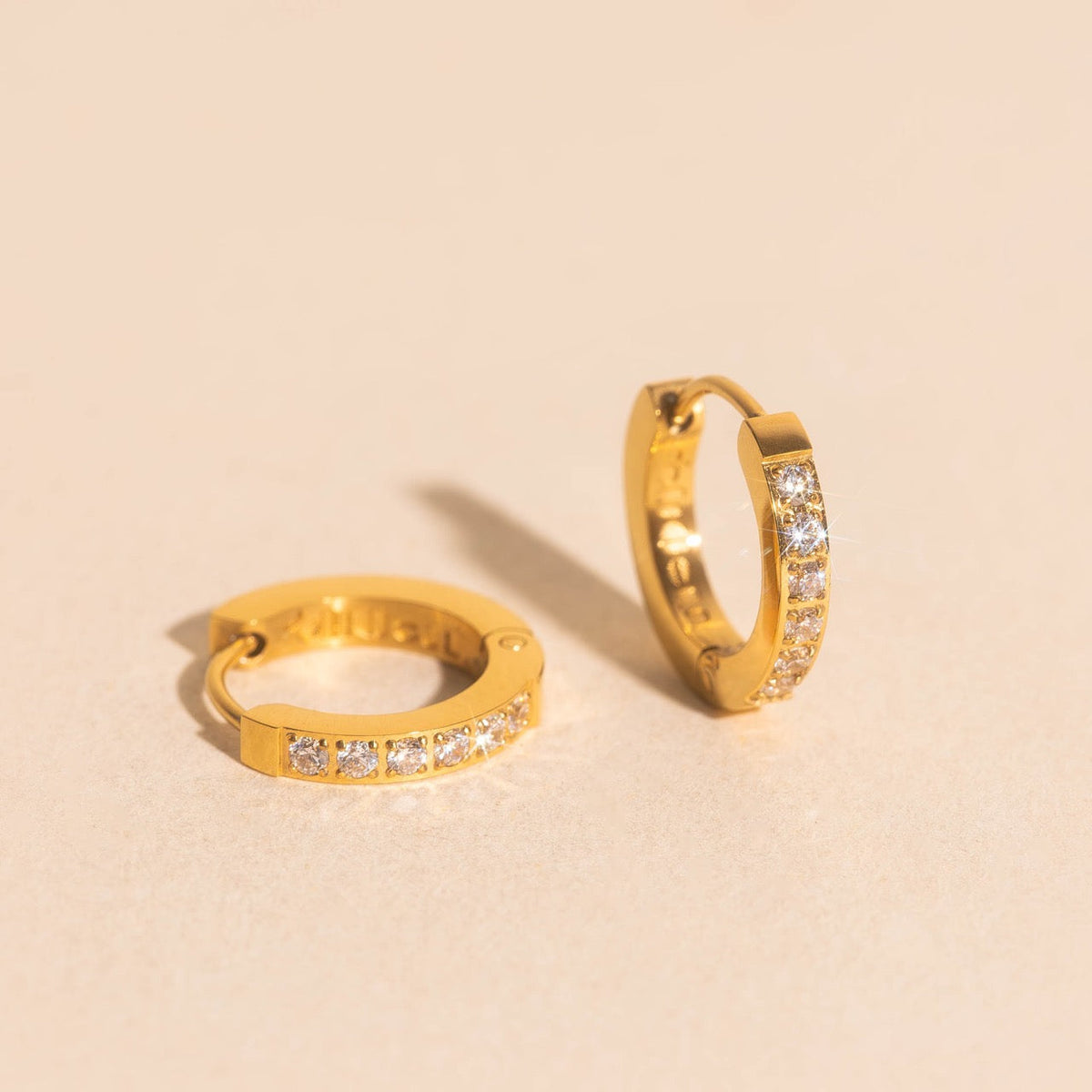 Crystal Huggie Hoop Earrings