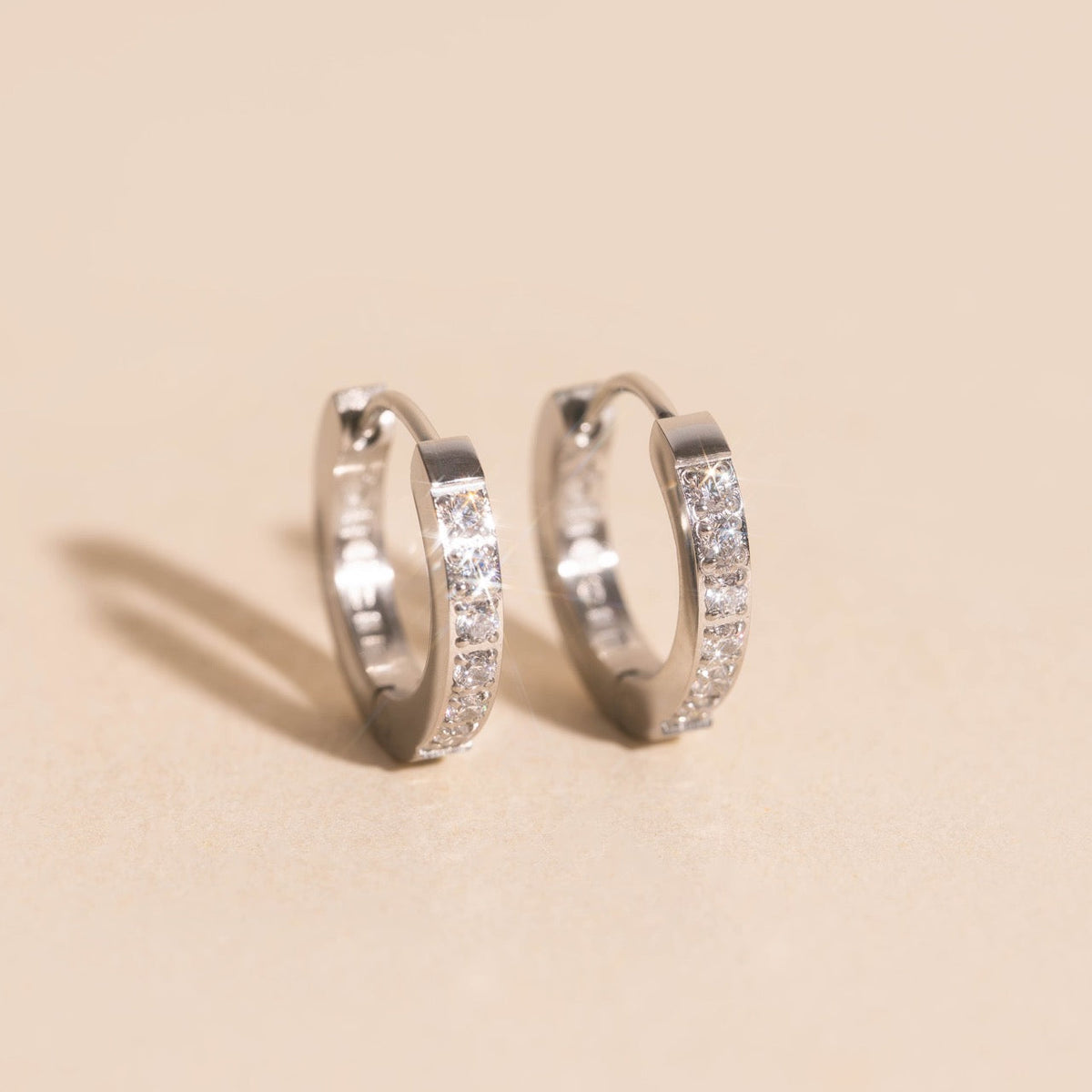 Crystal Huggie Hoop Earrings