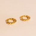 Rope Chunky Rounded Huggie Hoop Earrings 1