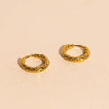 Hammered Rounded Huggie Hoop Earrings 1