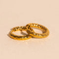 Hammered Rounded Huggie Hoop Earrings 2