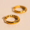 Hammered Rounded Huggie Hoop Earrings 9