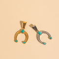 Turquoise Horseshoe Necklace Charm 1