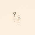 Stacked Natural Pearl Huggie Hoop Charms 2
