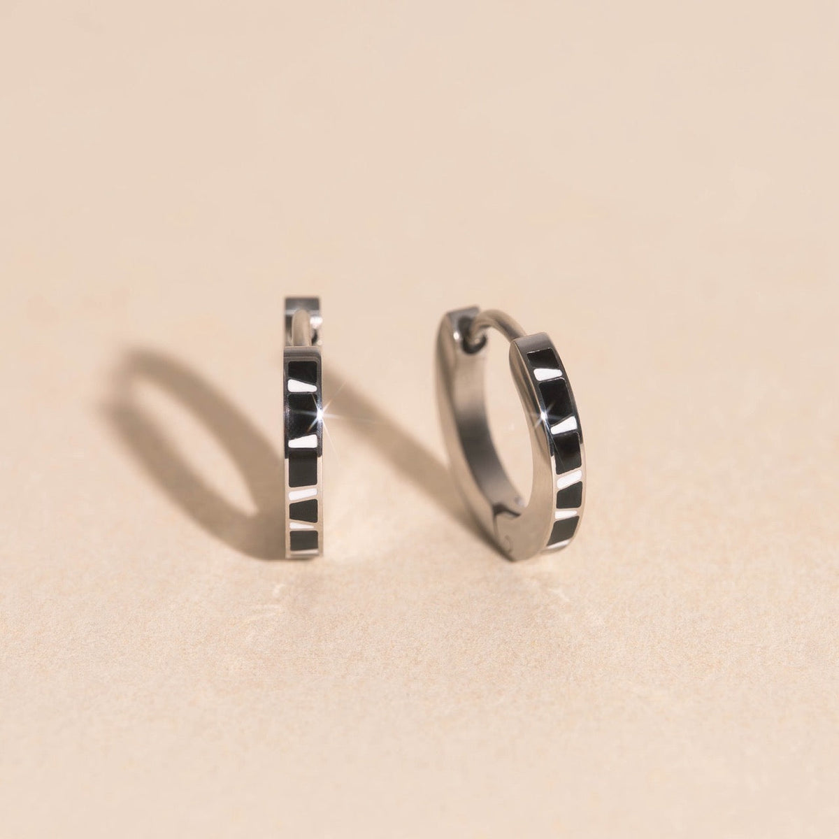 Zebra-print Huggie Hoop Earrings