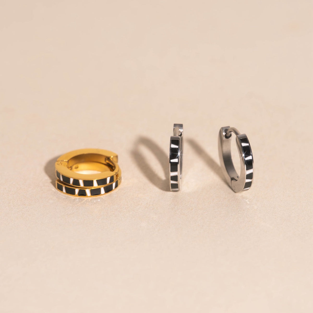 Zebra-print Huggie Hoop Earrings