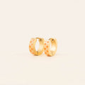 Checkered Chunky Huggie Hoop Earrings 10