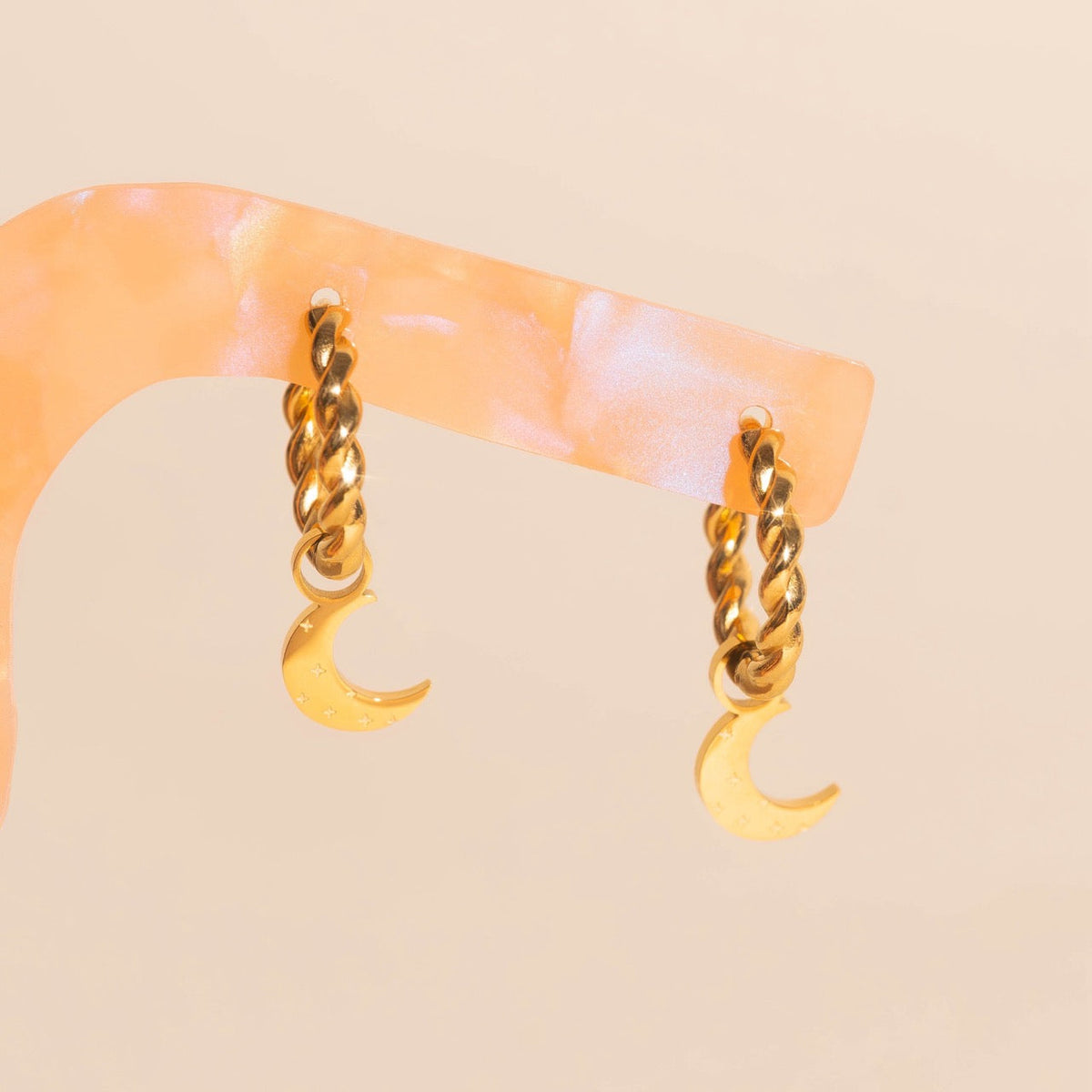 Moon Huggie Hoop Charms